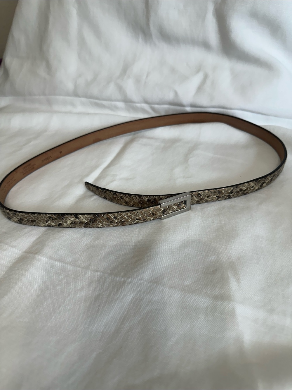 Banana Republic Snakeskin-Pattern Leather Belt - Beige & Brown - Picture 8 of 8